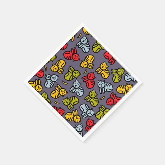 Katzen und Bananen Serviette (Ecke)