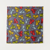 Katzen und Bananen Wandteppich (Vorderseite (Horizontal))