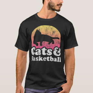 Katzen und Basketball - Männerkatze und -basketbal T-Shirt
