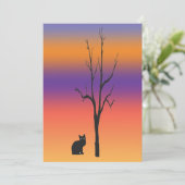 Katzen-und Baum-Halloween-Einladung Einladung (Stehend Vorderseite)