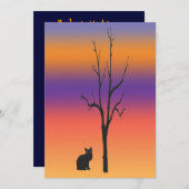 Katzen-und Baum-Halloween-Einladung Einladung (Vorne/Hinten)