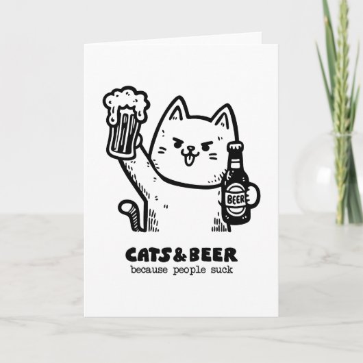 Katzen und Bier 1 Dankeskarte (Vorderseite)
