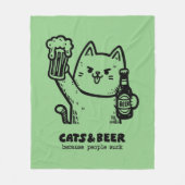 Katzen und Bier 1 Fleecedecke (Vorderseite)