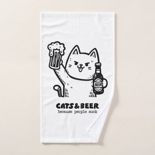 Katzen und Bier 1 Handtuch (Handtuch)