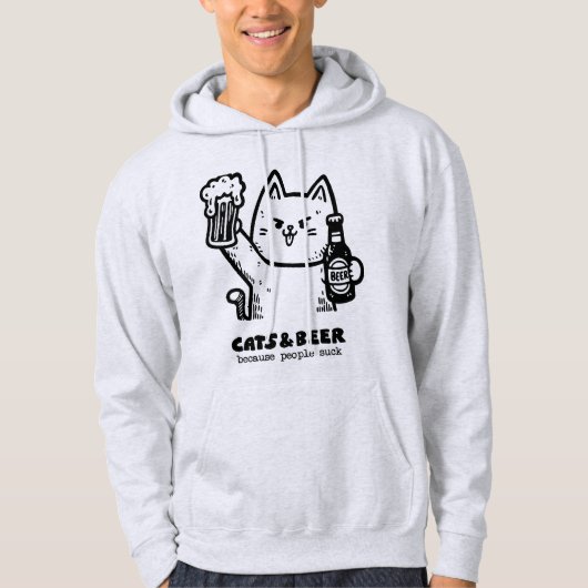 Katzen und Bier 1 Hoodie (Vorderseite)