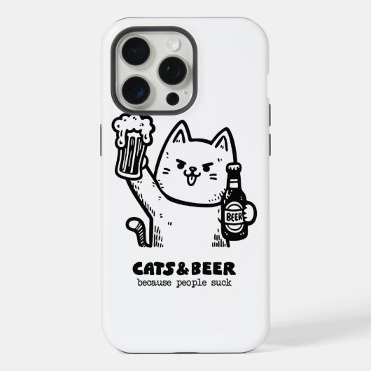 Katzen und Bier 1 iPhone Hülle (Rückseite)