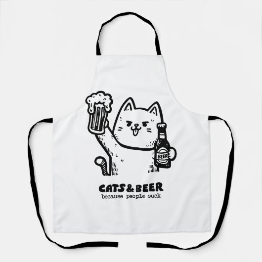 Katzen und Bier 1 Schürze (Vorderseite)