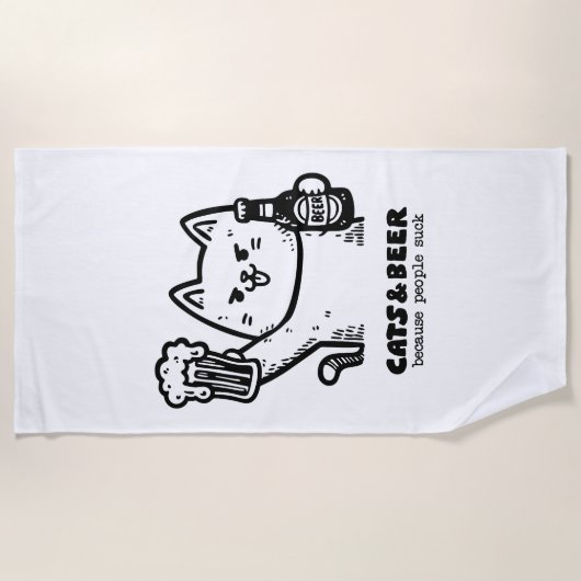 Katzen und Bier 1 Strandtuch (Vorderseite)