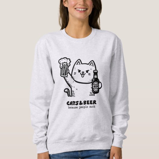 Katzen und Bier 1 Sweatshirt (Vorderseite)