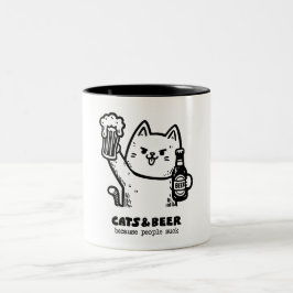 Katzen und Bier 1 Zweifarbige Tasse