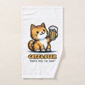 Katzen und Bier 2 Badhandtuch Set (Handtuch)
