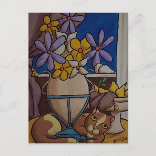 Katzen und Birnen Postkarte (Vorderseite)