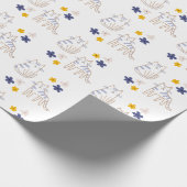 Katzen und Blume auf Weiß Geschenkpapier (Ecke)