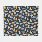 Katzen und Blume Design Fleece Blankon (Vorderseite (Horizontal))