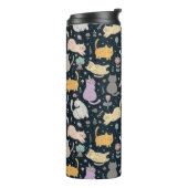 Katzen und Blume entwerfen Wärmespeicher Thermosbecher (Nach links gedreht)