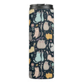 Katzen und Blume entwerfen Wärmespeicher Thermosbecher (Rückseite)