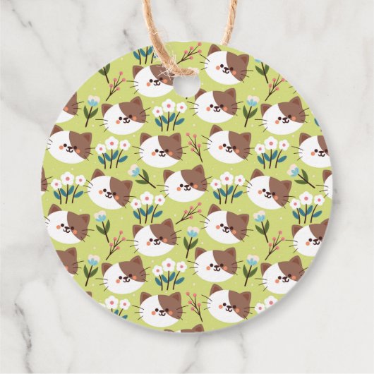 Katzen und Blume Geschenkanhänger (Rückseite)