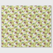 Katzen und Blume Geschenkpapier (Flach)