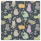 Katzen und Blume Gestaltstoffe Stoff (Nahaufnahme)