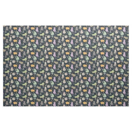 Katzen und Blume Gestaltstoffe Stoff (Fat Quarter (45,7 x 55,9 cm))