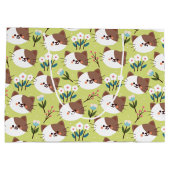 Katzen und Blume Große Geschenktüte (Rückseite)