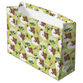 Katzen und Blume Große Geschenktüte (Rückseite Schrägansicht)
