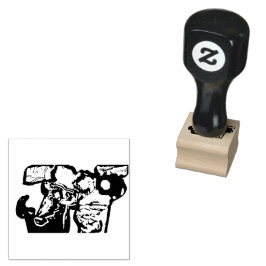 Katzen und Blume Gummistempel