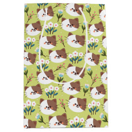 Katzen und Blume Mittlere Geschenktüte
