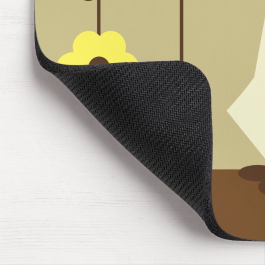 Katzen und Blume Mousepad (Ecke)