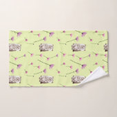 Katzen- und Blume-Muster Badhandtuch Set (Handtuch)