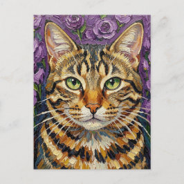Katzen und Blumen | Nur Hallo sagen Postkarte