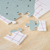 Katzen und Boho-Blume Zeichnete Personalisiert Puzzle (Seite)