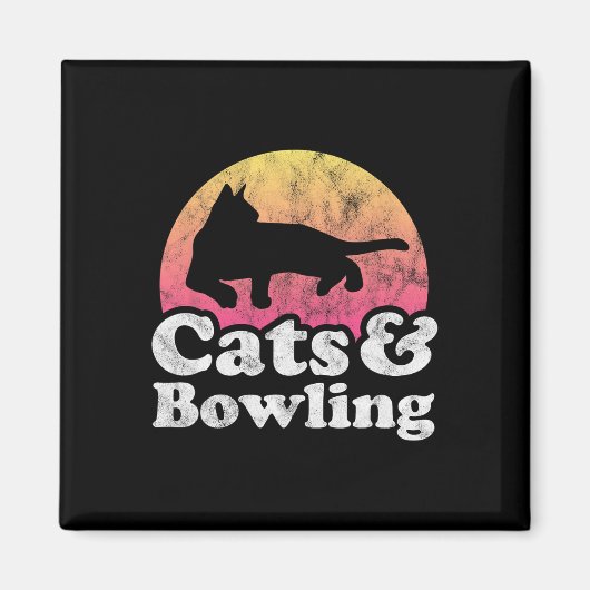 Katzen und Bowlinge, Katzen und Bowling von Männer Magnet (Vorne)