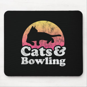 Katzen und Bowlinge, Katzen und Bowling von Männer Mousepad