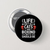 Katzen und Boxen Funny Boxing Button (Vorne & Hinten)