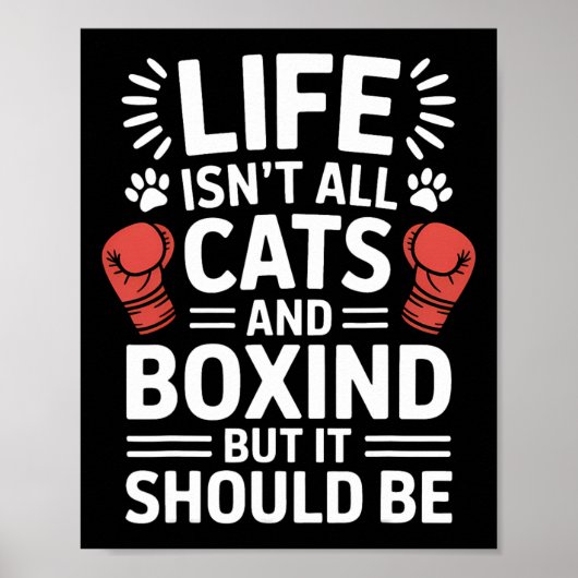 Katzen und Boxen Funny Boxing Poster (Vorne)