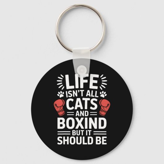 Katzen und Boxen Funny Boxing Schlüsselanhänger (Vorderseite)