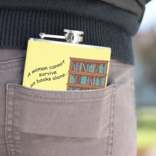 Katzen und Bücher Flachmann