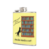 Katzen und Bücher Flachmann (Links)