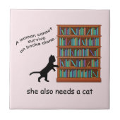 Katzen und Bücher Fliese (Vorderseite)