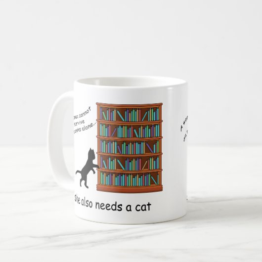 Katzen und Bücher Kaffeetasse (Vorderseite Links)