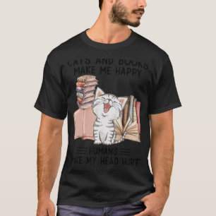 Katzen und Bücher machen mich glücklich, Menschen T-Shirt