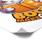 Katzen und Bücher machen mich glücklich Poster (Ecke)