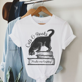 Katzen und Bücher machen mich glücklich zu lesen T-Shirt