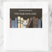 Katzen und Bücher Rechteckiger Aufkleber (Tasche)