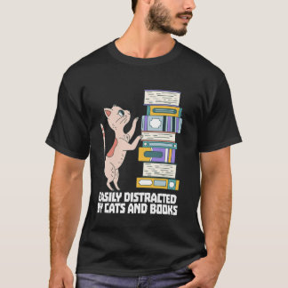 Katzen und Bücher Süße lustige Aussage Leicht able T-Shirt