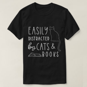 Katzen- und Bücherliebhaber Lustiges Lesen T-Shirt