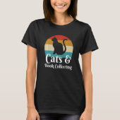 Katzen und Buchsammlung T-Shirt (Vorderseite)