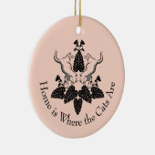 Katzen und Catnip-Silhouette Grafik Keramikornament (Rechts)