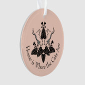 Katzen und Catnip-Silhouette Grafik Ornament (Vorderseite)